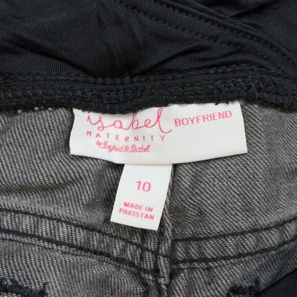 Isabel Maternity Boyfriend Black Jeans Ingrid Isabel Power Stretch Size 10 NWT - Picture 5 of 16